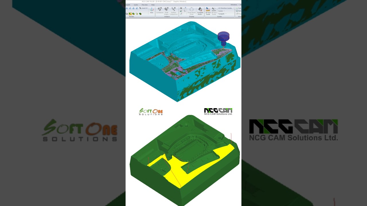 NCG CAM Mill 3D Mold & Die Finish Simulation #ncgcam #mold #cadcamcnc #moldmaking #cadcamsolution