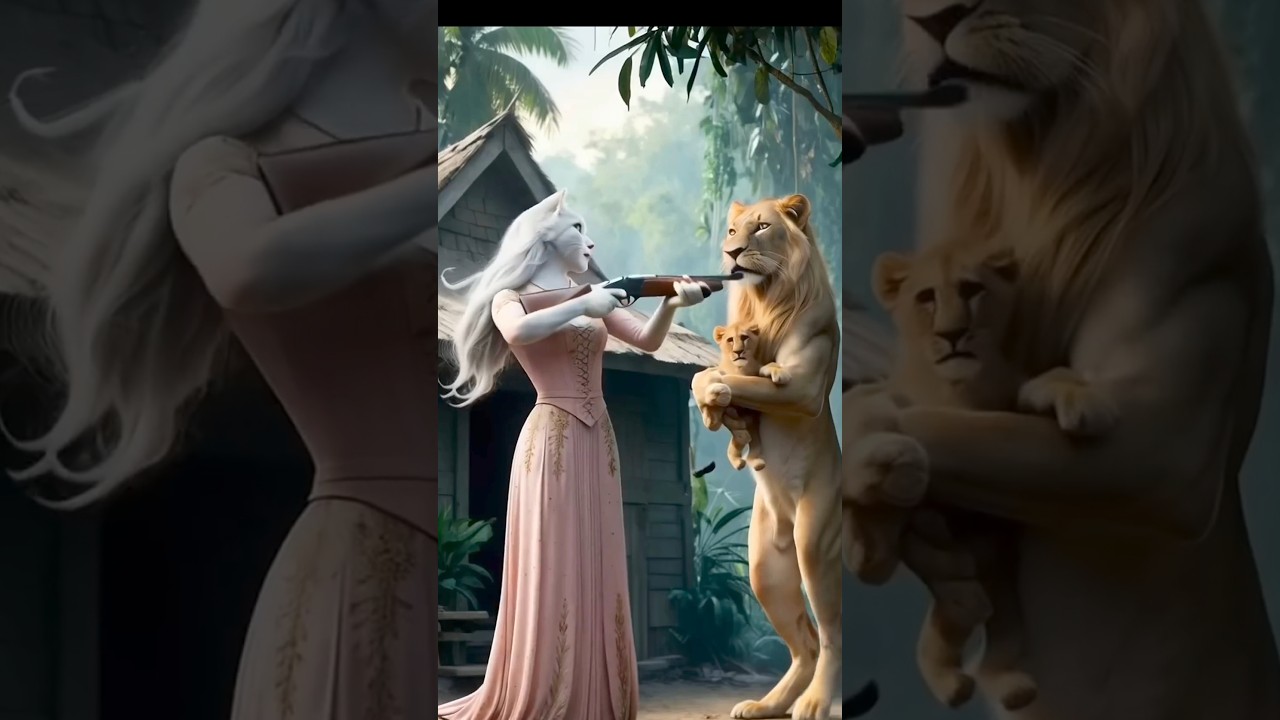 Cat's Brave Son Saves Sick Lion's Cub 🐾❤️  Viral Heart-Touching Story 2024 #CatAndLion #LionAndCat