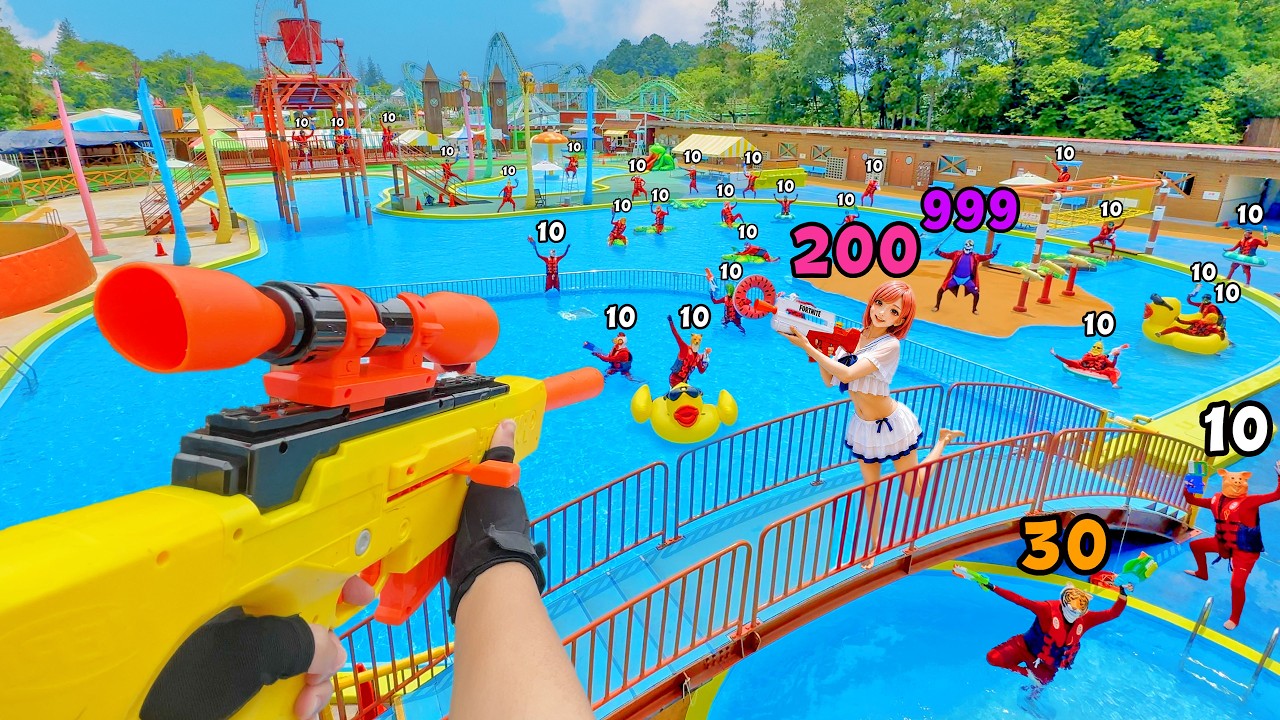 Nerf War | Water Park & Spa Battle 49 (Nerf First Person Shooter)