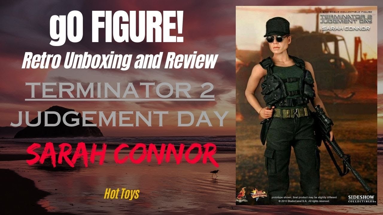 HOT TOYS  TERMINATOR 2 JUDGEMENT DAY SARAH CONNOR LINDA HAMILTON 1/6 scale unboxing and review