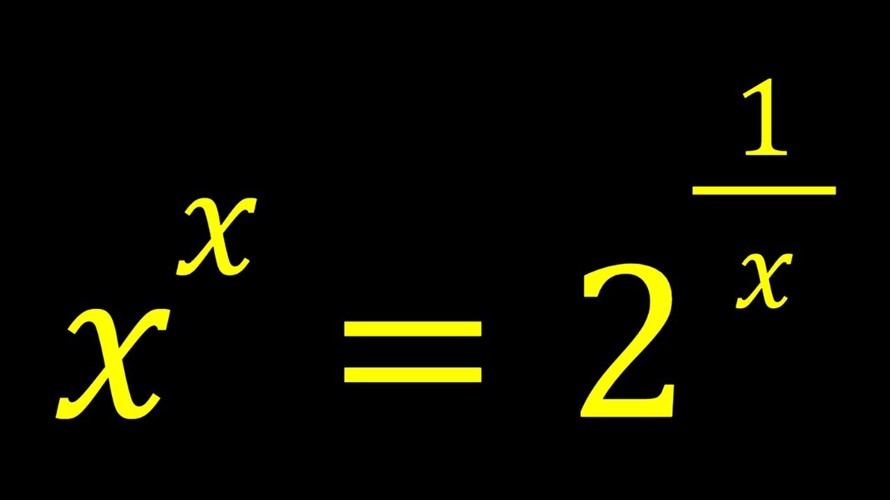 A Homemade Exponential Equation,  x^x=2^{1/x}