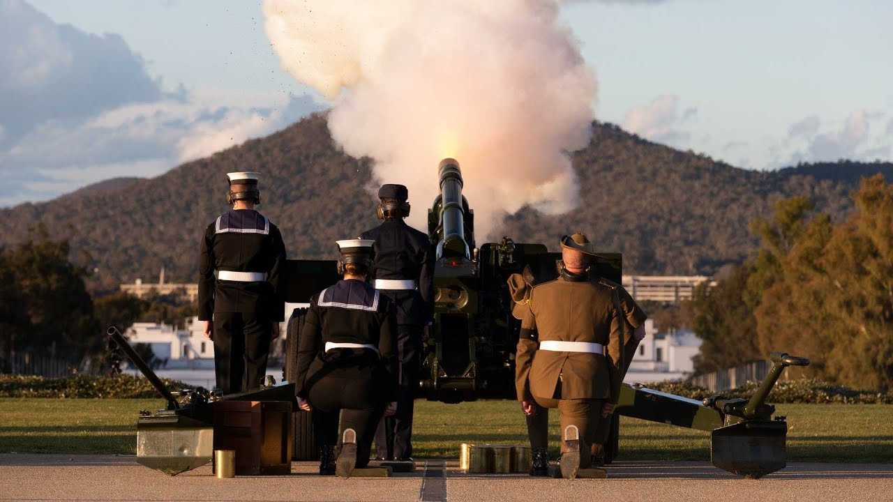 A 96 gun salute to mark the passing of Her Majesty the Queen.