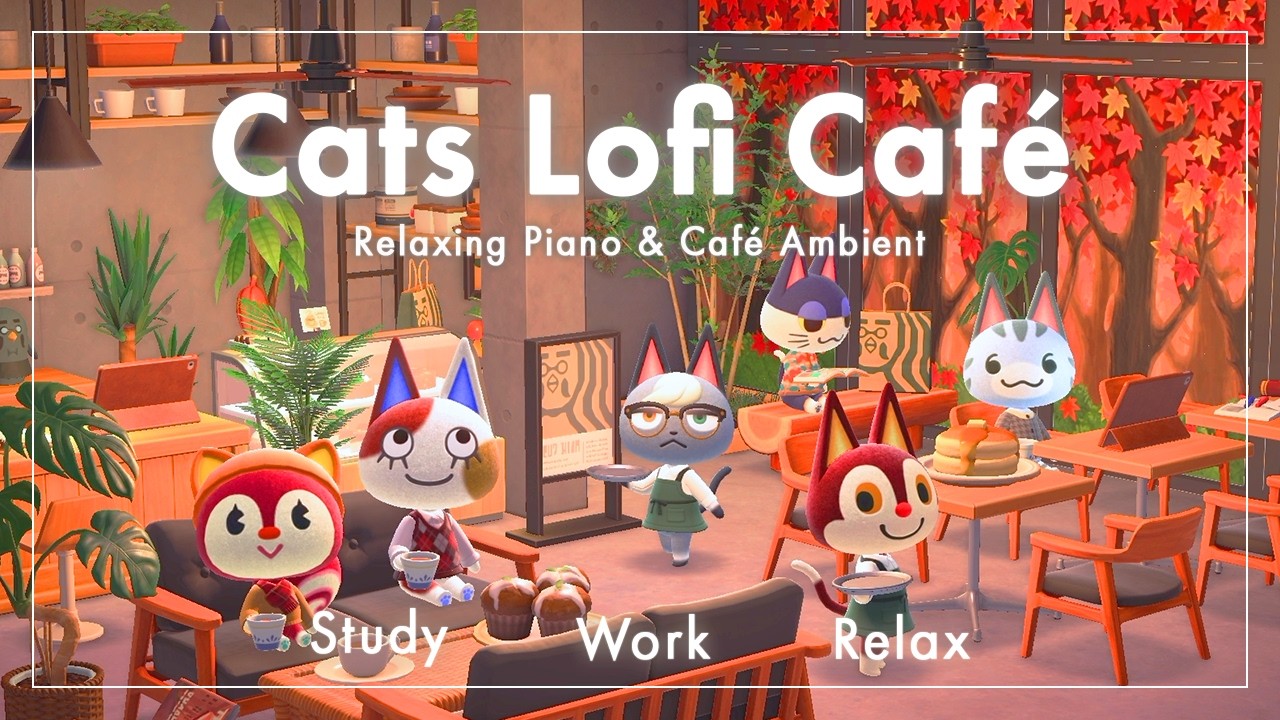 【あつ森BGM】Cats Lofi Café #13 Autumn Starbucks ｜秋のスターバックス x ハトの巣｜ピアノと環境音｜作業・勉強・リラックス・睡眠用BGM