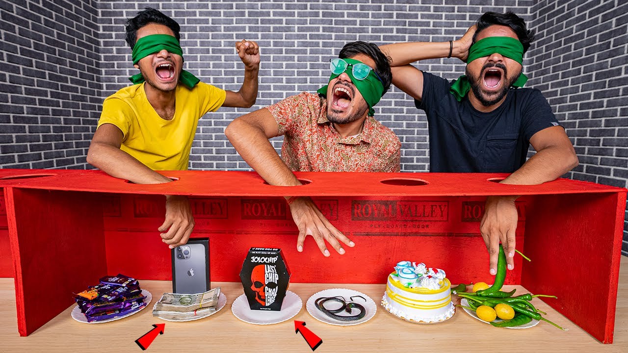 Hand in the Hole Challenge- Blindfold🤣 | जहा हाथ गया वो खाना पड़ेगा🔥| Gone Hilarious