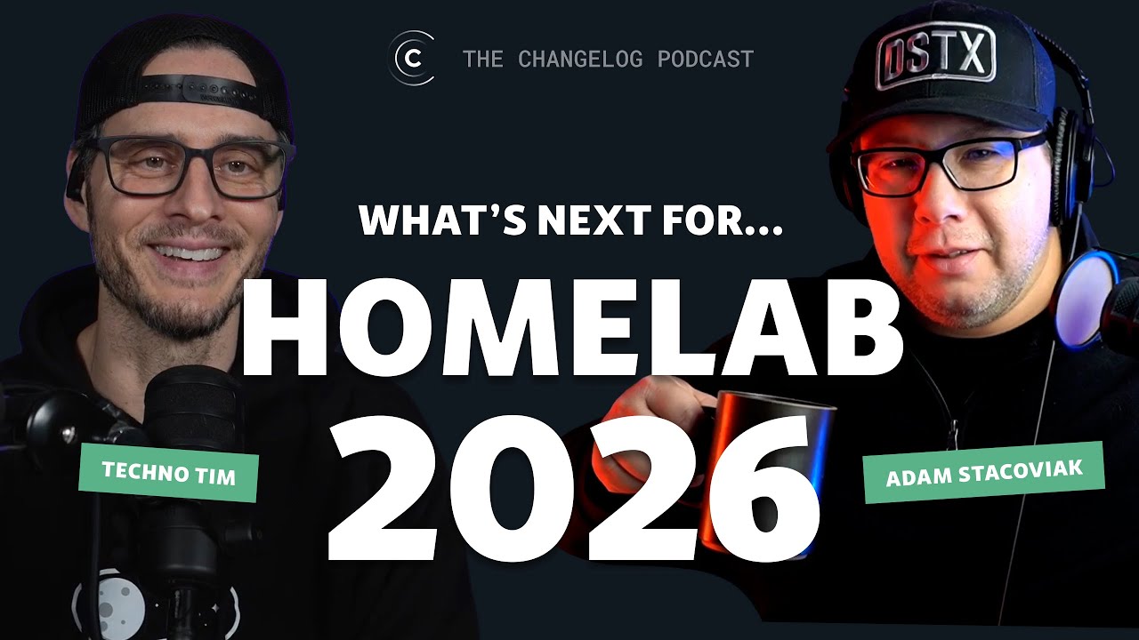 HOMELAB 2026! Techno Tim and Adam predict the state of homelab for 2026. Agents await your tasks.