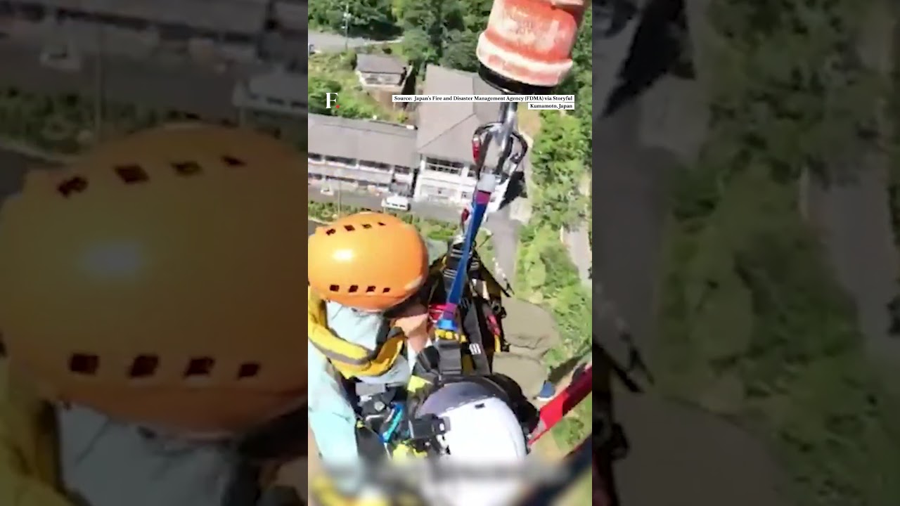 Rescue Helicopter Airlifts Japan Earthquake Survivor | N18G