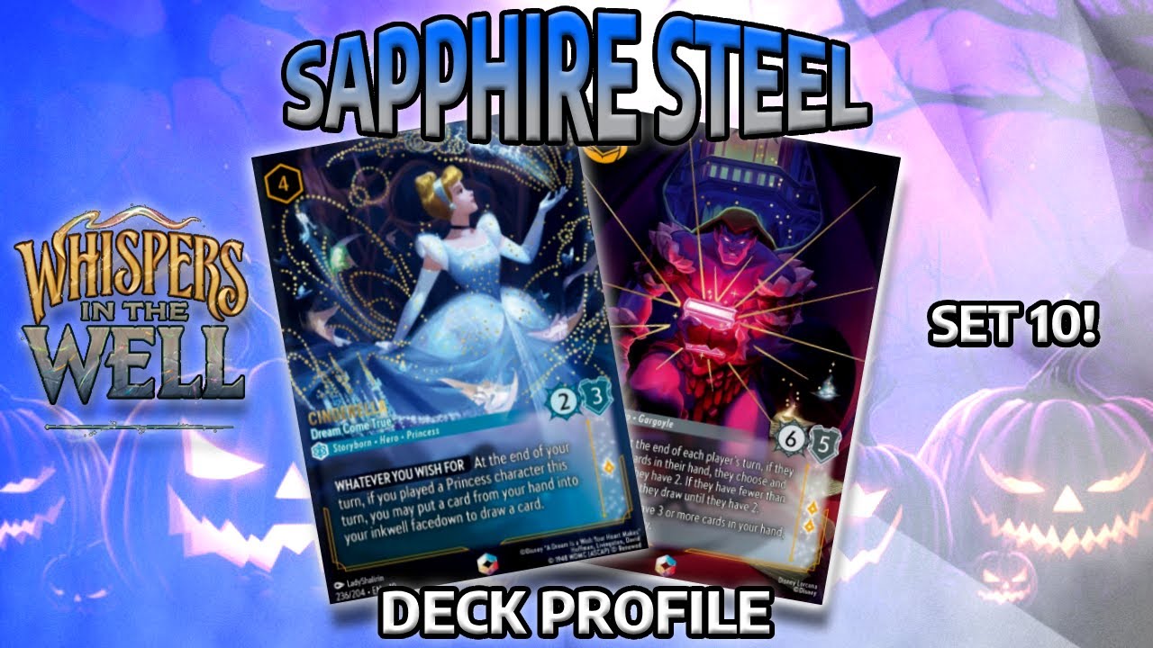 Brand New Sapphire Steel Set 10 Deck Profile | Whispers In The Well | Disney Lorcana