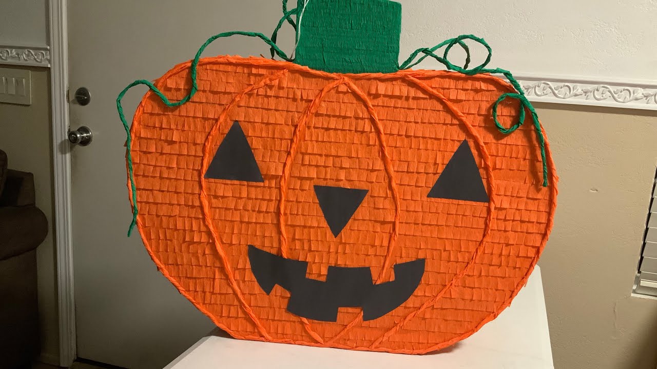 Como hacer esta piñata de calabaza para Halloween paso a paso / DIY pumpkin jack o lantern piñata