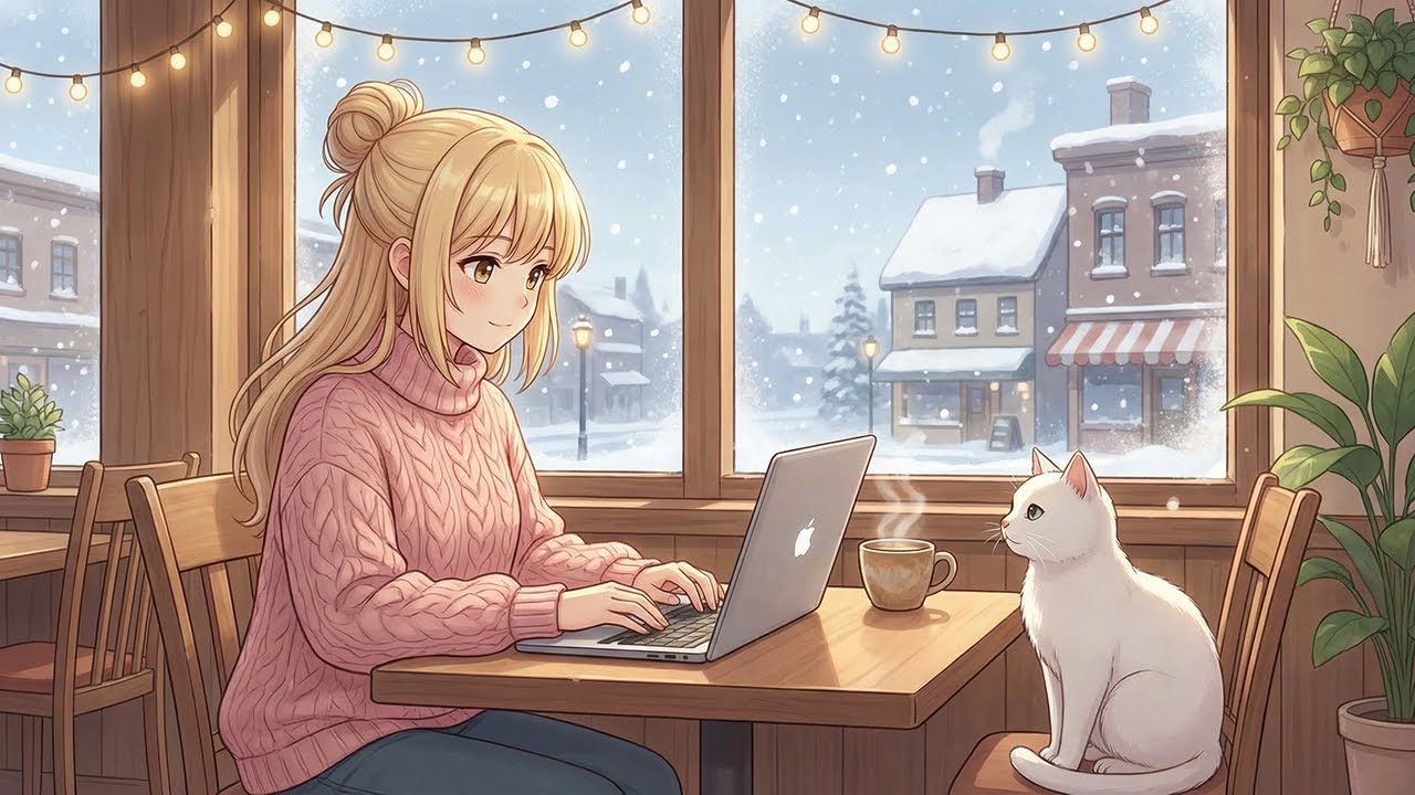 Cozy Winter Cafe Lofi ❄️☕ | Chill Beats to Study, Focus & Work