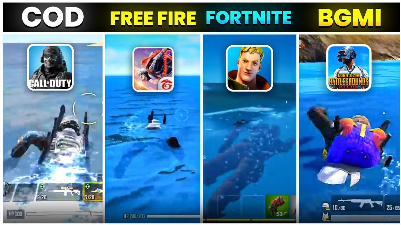 Pubg  😯VS😚  Free Fire 👌Vs👌 Call Of Duty  😍Vs😍 Fortnite  | Top 09 Comparison Between These Games