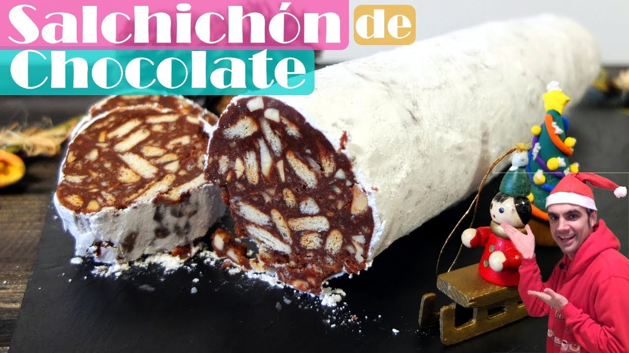 SALCHICHÓN de CHOCOLATE, 😍🍫😋SALAMI o BARRA de CHOCO. Dulce de Navidad Receta # 430