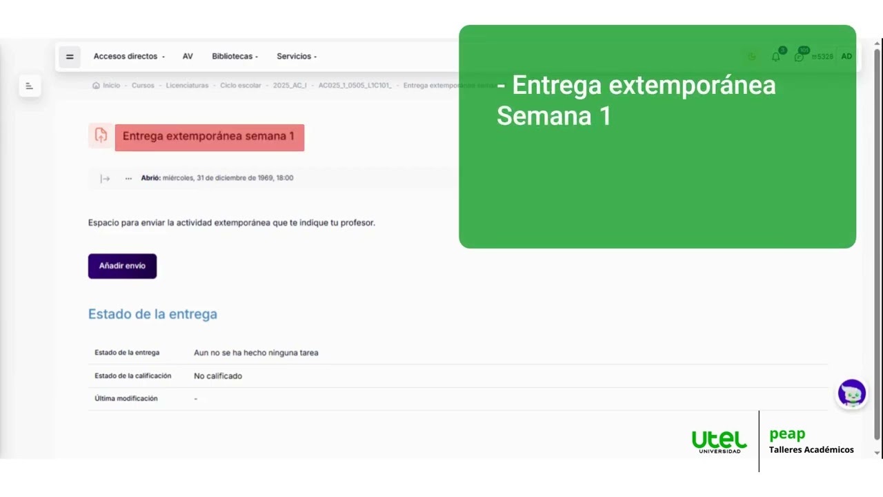 Entrega de Evidencia de Aprendizaje - Talleres Académicos (peap) - UTEL