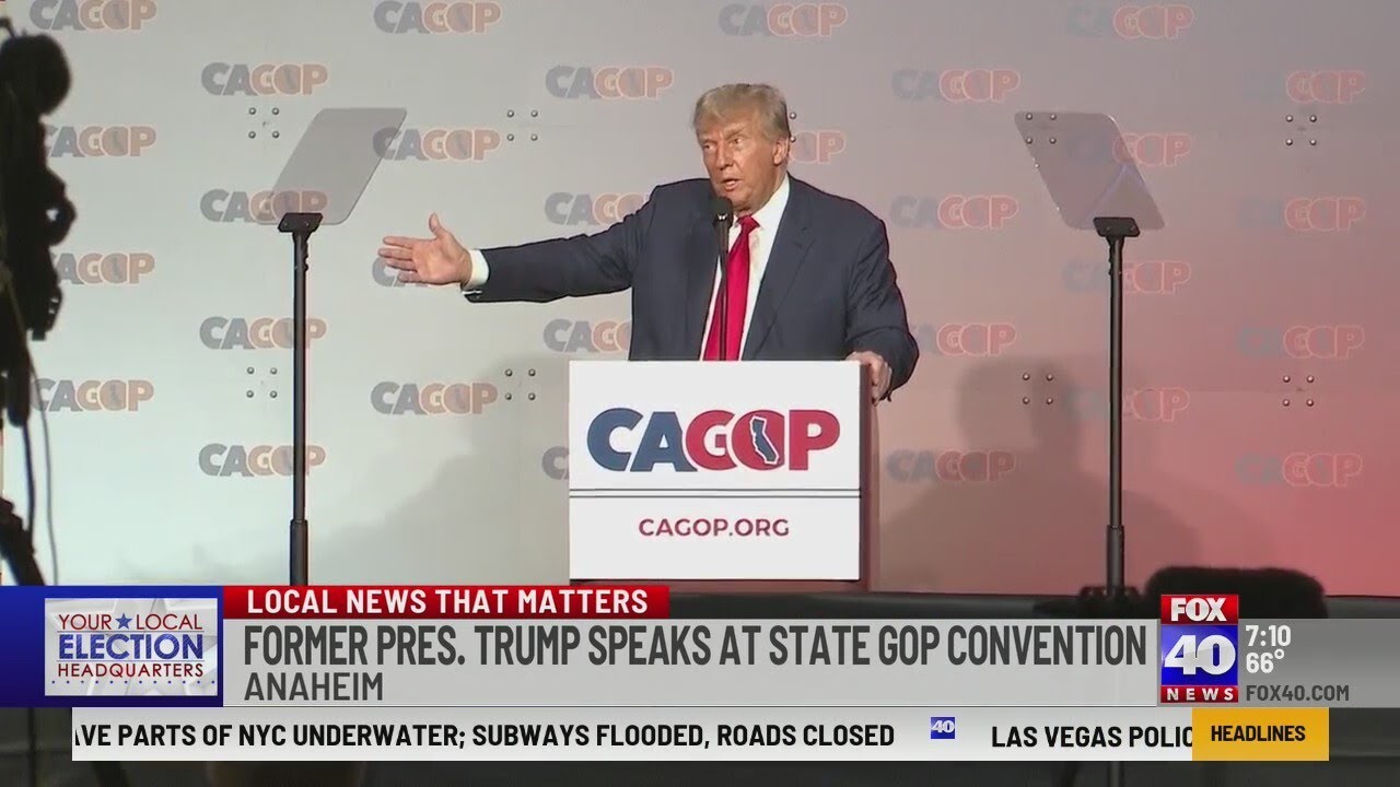 Former President Donald Trump speaks at CA GOP Convention