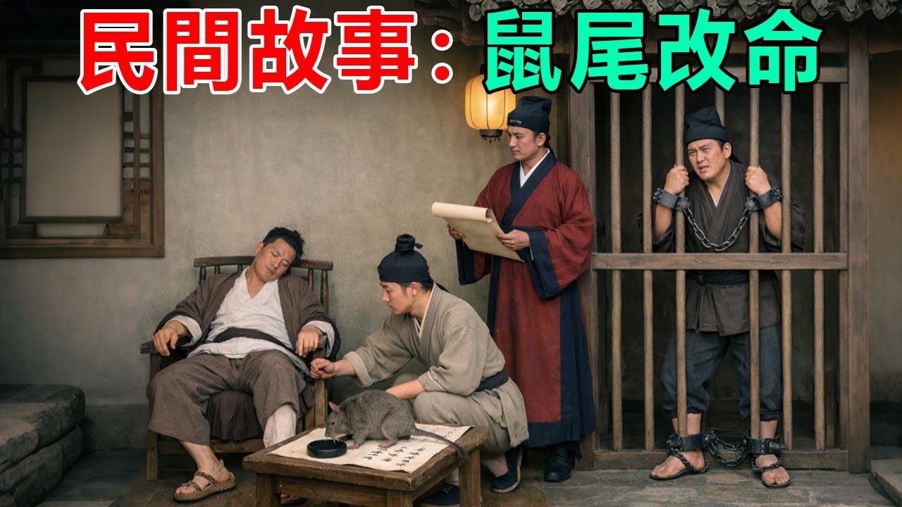 民間故事：同行惡醫為搶生意，偷偷將神醫藥方改了一筆，致其癱瘓。誰料一隻貪吃老鼠尾巴蘸墨，竟陰差陽錯把惡醫獻給縣令的藥方也改了劑量，惡人終遭報應下大獄