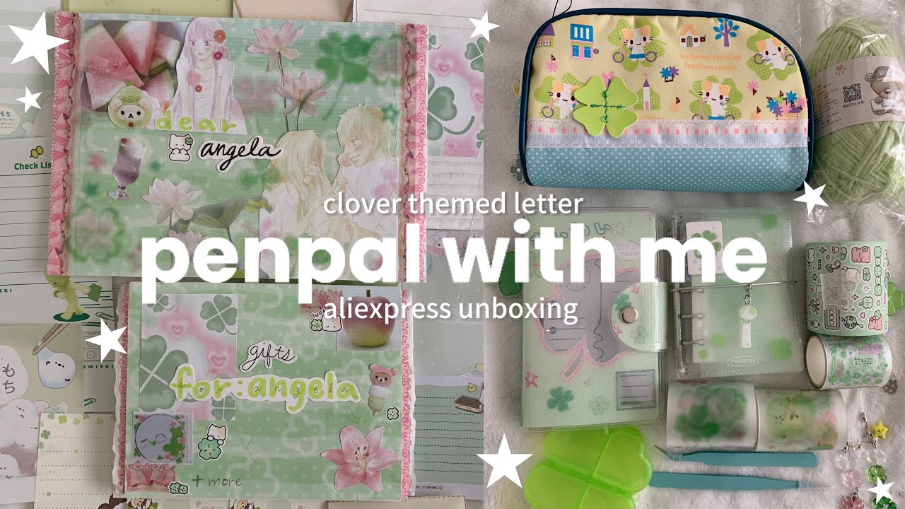 друг по переписке со мной - тема клевера 🍀🍨 + канцелярские товары, доставка на aliexpress при уча...