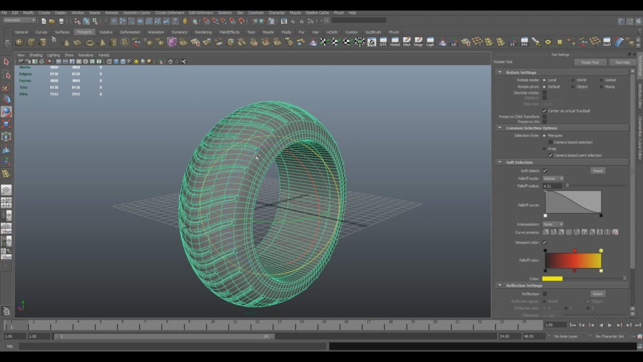 How to build a motorcycle tire in Maya