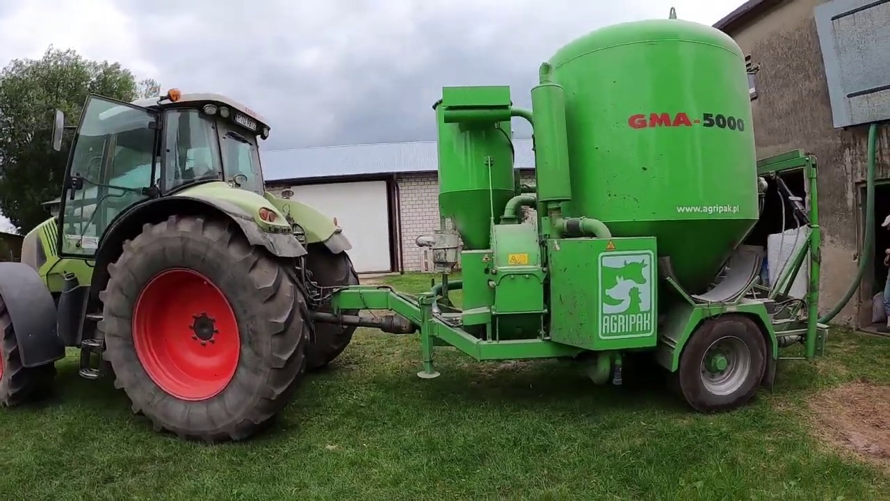 Claas ze śrutownikiem || 220 koni ledwo daje radę :O