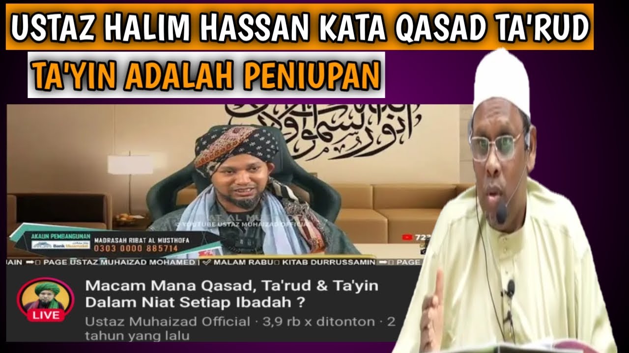 USTAZ HALIM HASSAN VS USTAZ MUHAIZAD BERKENAAN ISU NIAT SOLAT