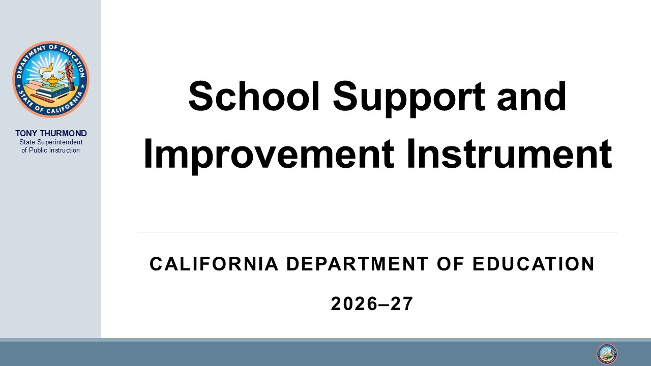 SSI Monitoring: School Support and Improvement Instrument