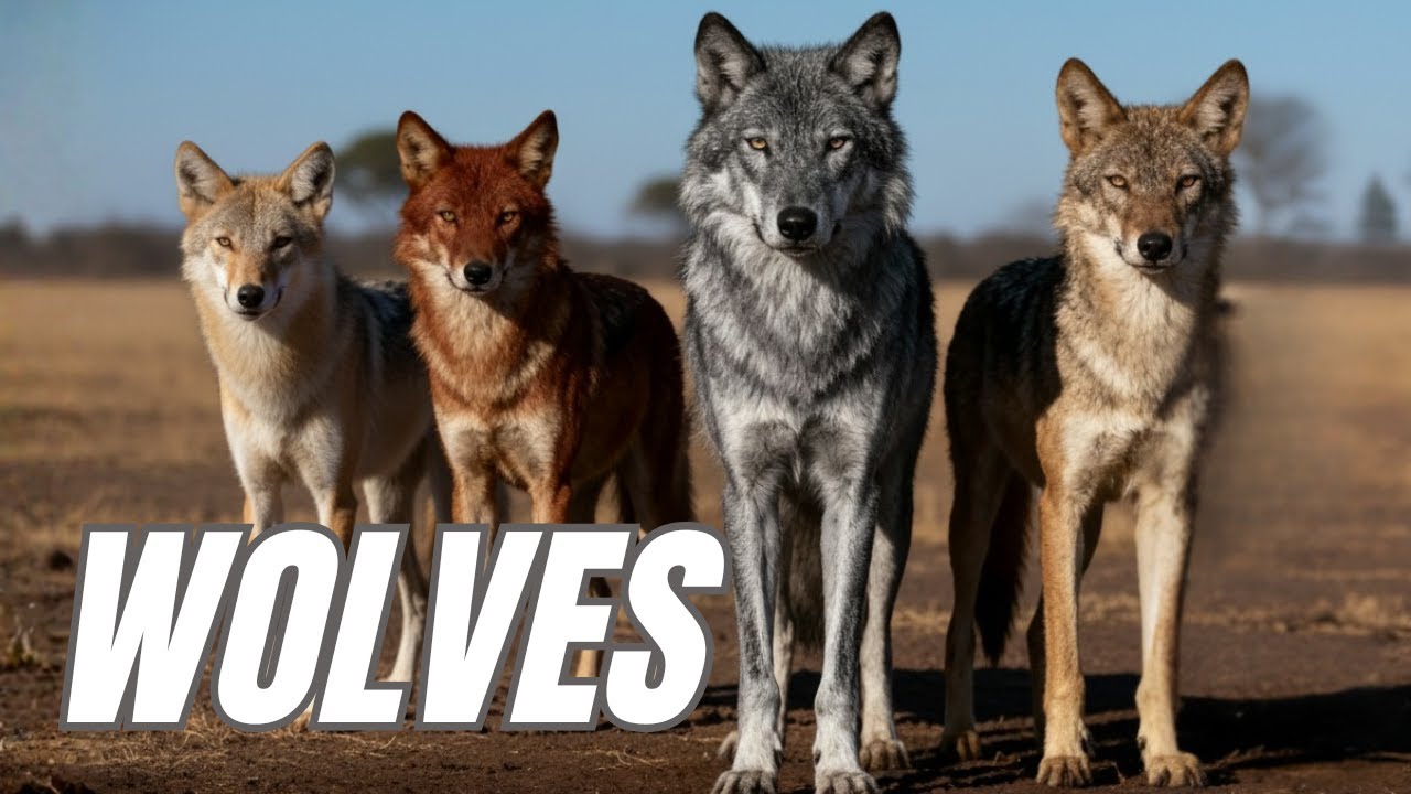 All 4 Wild Wolf Species  Explained (Gray, Red, Ethiopian & African Wolves)