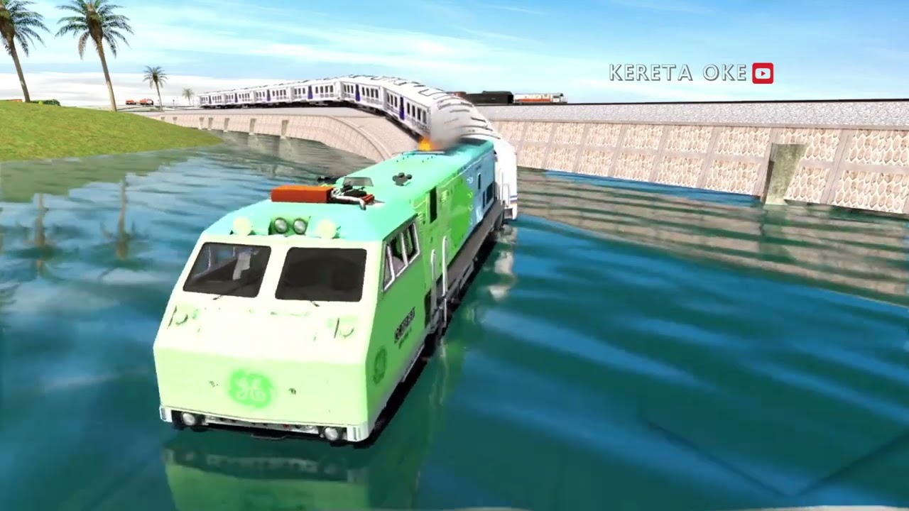 Long Train Crossing Dangerous Bridge#train #trainzsimulator #trainvideo