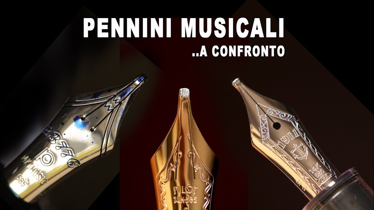 Music nib MS Platinum - Sailor - Pilot a confronto - pennino musicale test