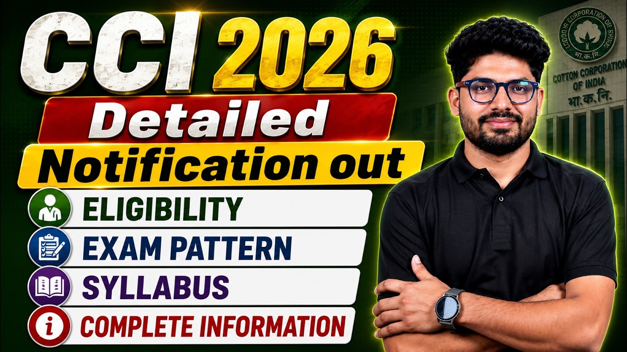 CCI 2026 Detailed Notification Out 🔥 | Complete Information | Dr Monu Sir
