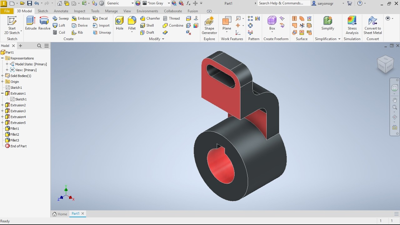 Offset Crank, Tutorial Menggunakan Inventor 2026 Job Part #inventor2026 #part #solidworks #cadd