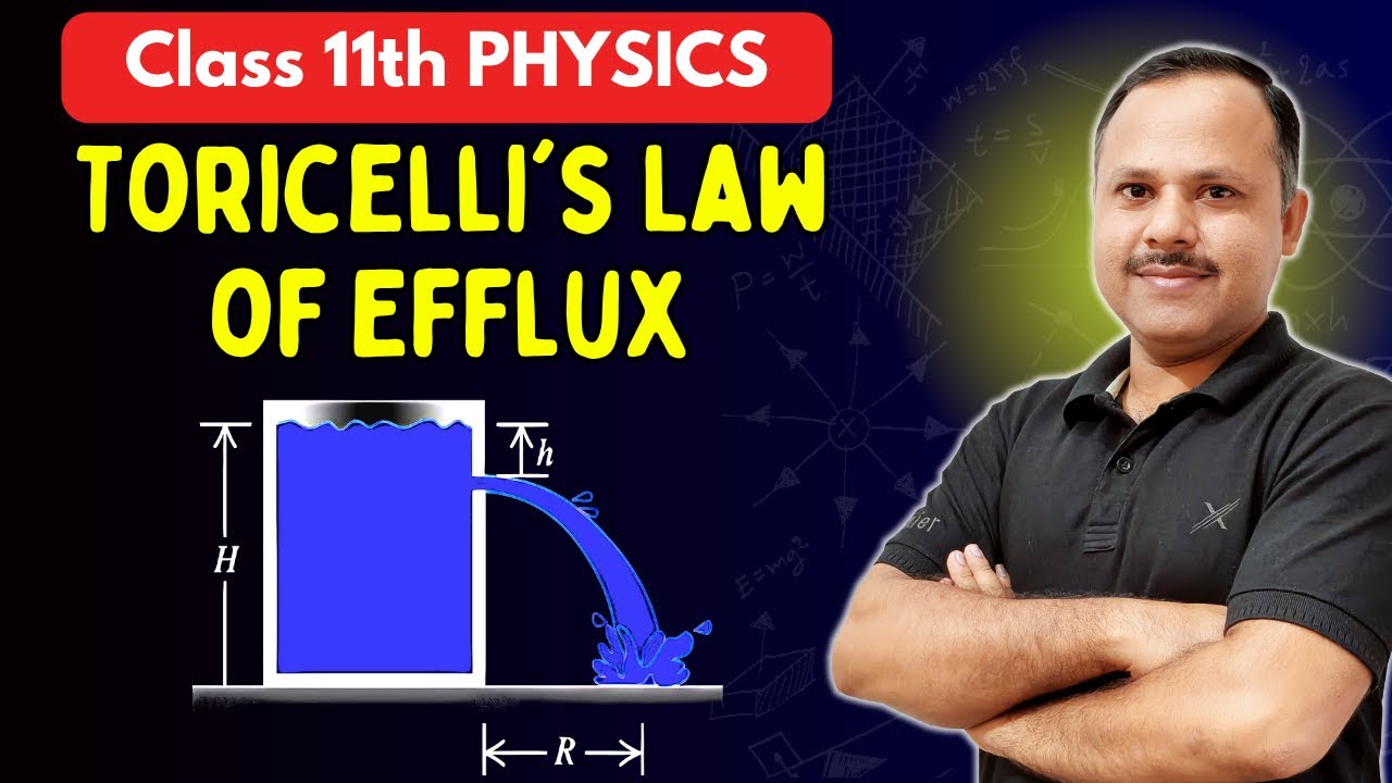 Torricelli's Law of Efflux  | Fluid Mechanics | 11th #neet #cbse