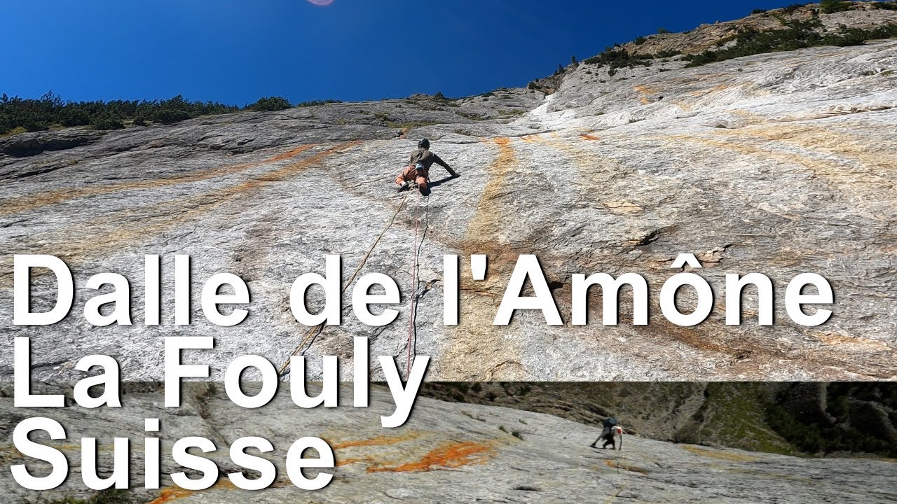 Dalle de l'Amône Voie Darbellay La Fouly Valais Suisse #escalade #montagne #alpinisme topo
