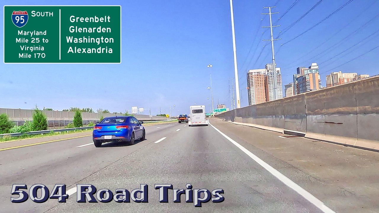 ⁴ᴷ Road Trip #1088 - I-95 S - MD Mile 25-VA Mile 170 - Greenbelt/Glenarden/Washington/Alexandria