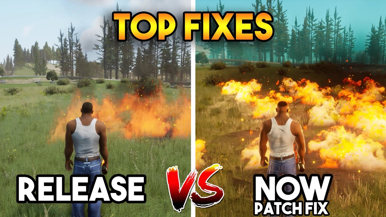TOP FIXES AFTER UPDATE : BEFORE VS AFTER UPDATE (GTA SAN ANDREAS DEFINITIVE)