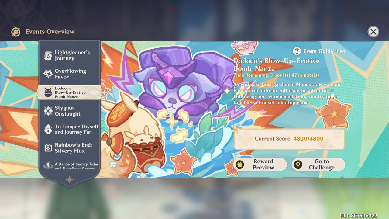Dodoco's Blow-Up-Erative Boom-Nanza | Genshin Impact Event
