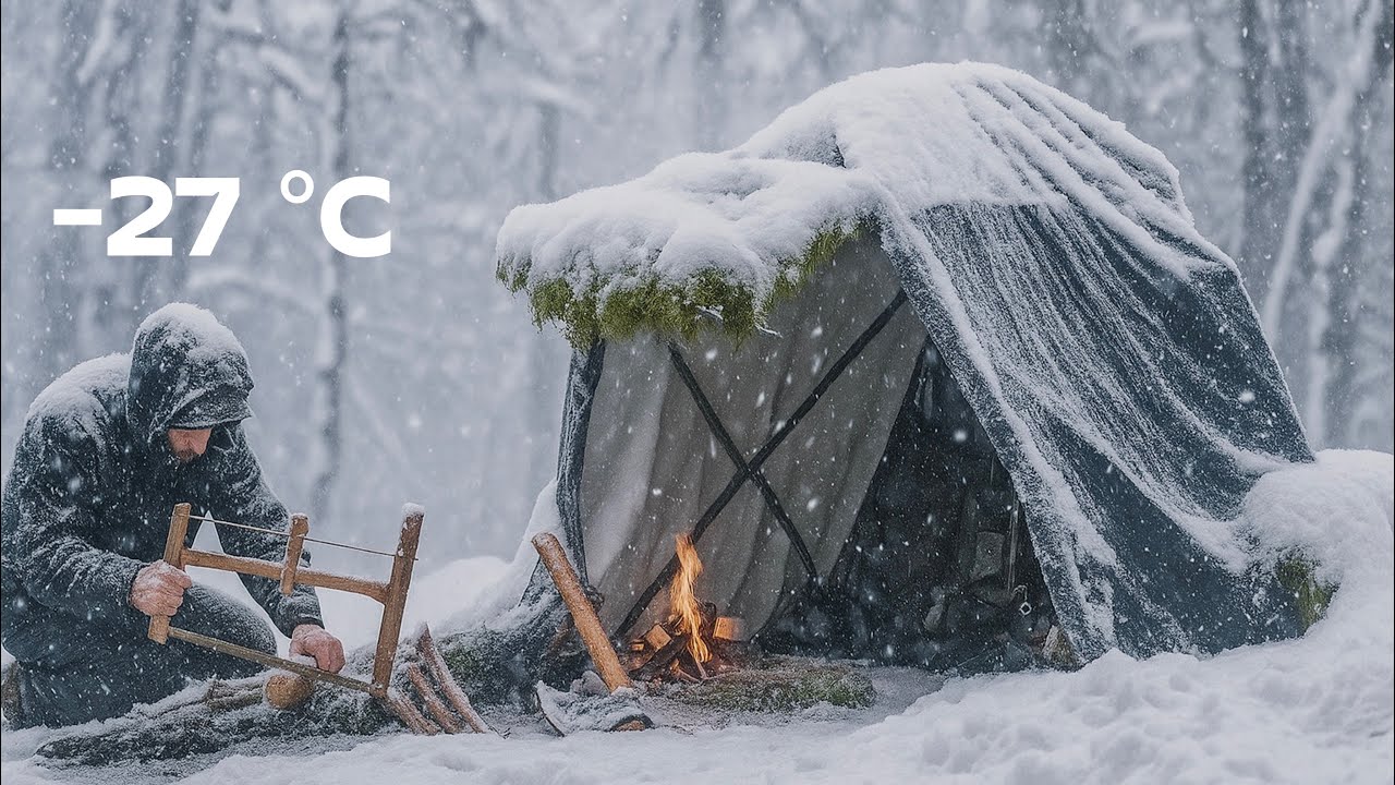 Surviving Alone in a -27°C Blizzard – No Tent, No Backup… Just Me vs. the Frozen Wilderness
