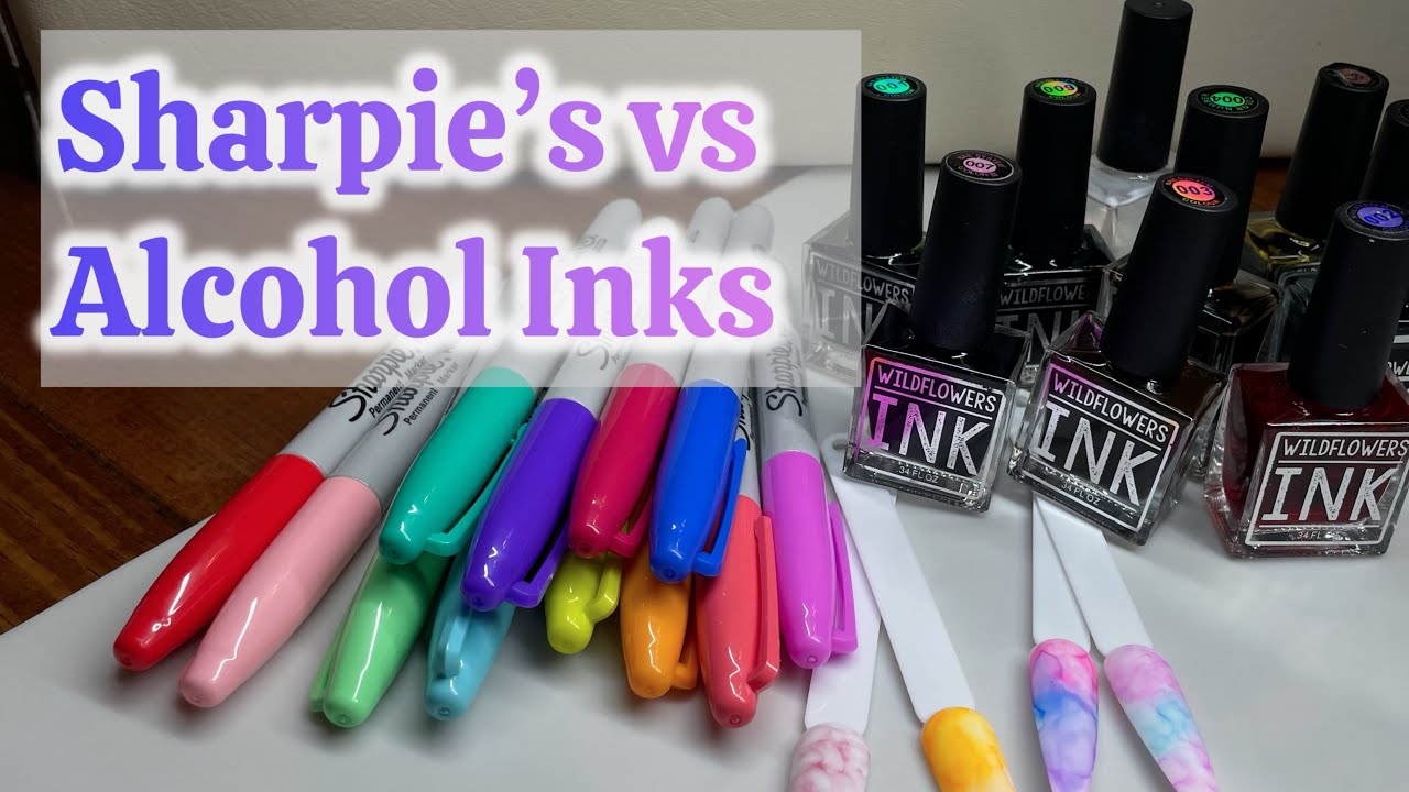 Sharpie Markers vs Alcohol Inks for Nail Art | Pros, Cons & Demo