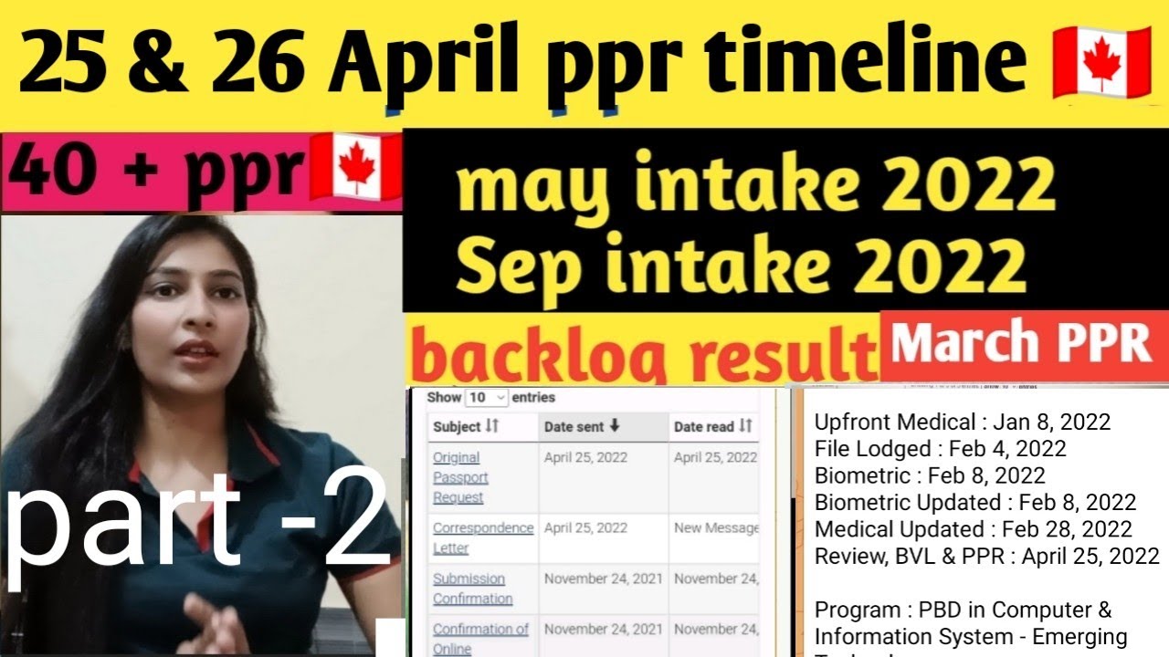 26 April ppr timeline canada/25 April ppr timeline canada/today's ppr timeline canada/canada update