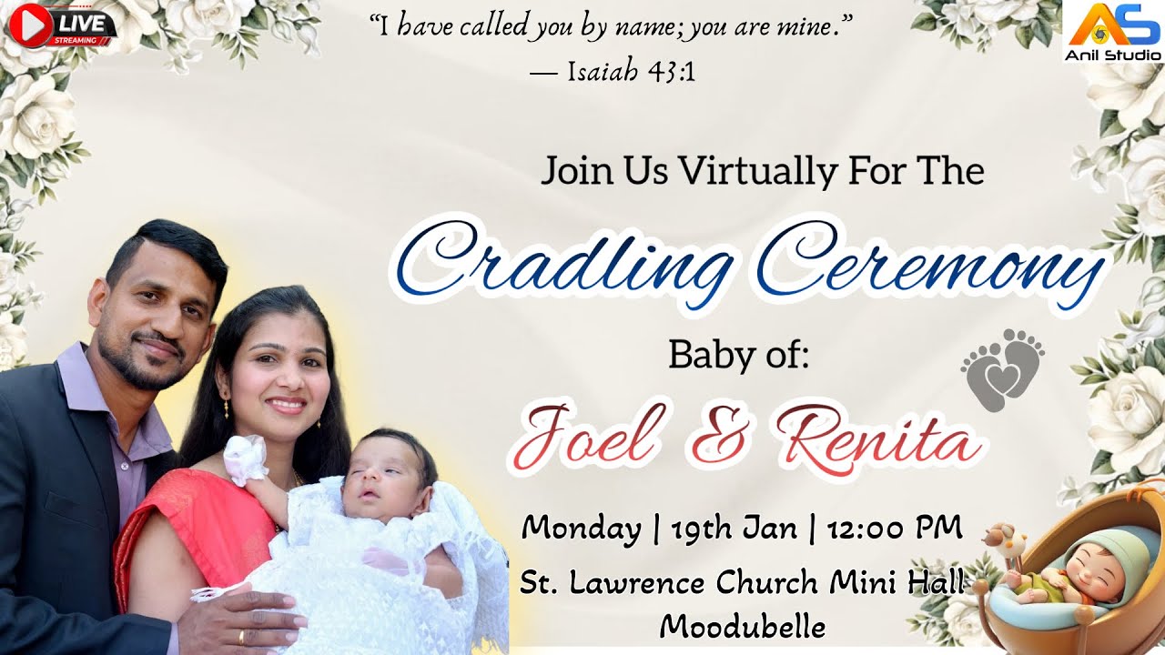 Cradling Ceremony | Baby of Joel & Renita | 19 Jan 2026 | Moodubelle