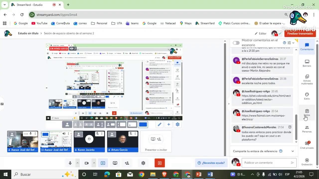 Sesión de espacio abierto de al semana 2