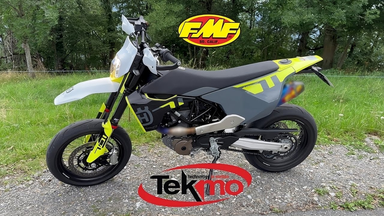 New exhaust for my 701 ! FMF factory 4.1 - Tekmo powerbomb titanium | 4K
