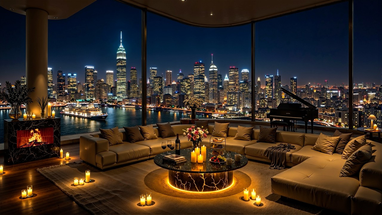 Late Night Jazz in New York 🌃 Luxury Apartment With Soft Jazz Music for Relaxation & Deep Sleep