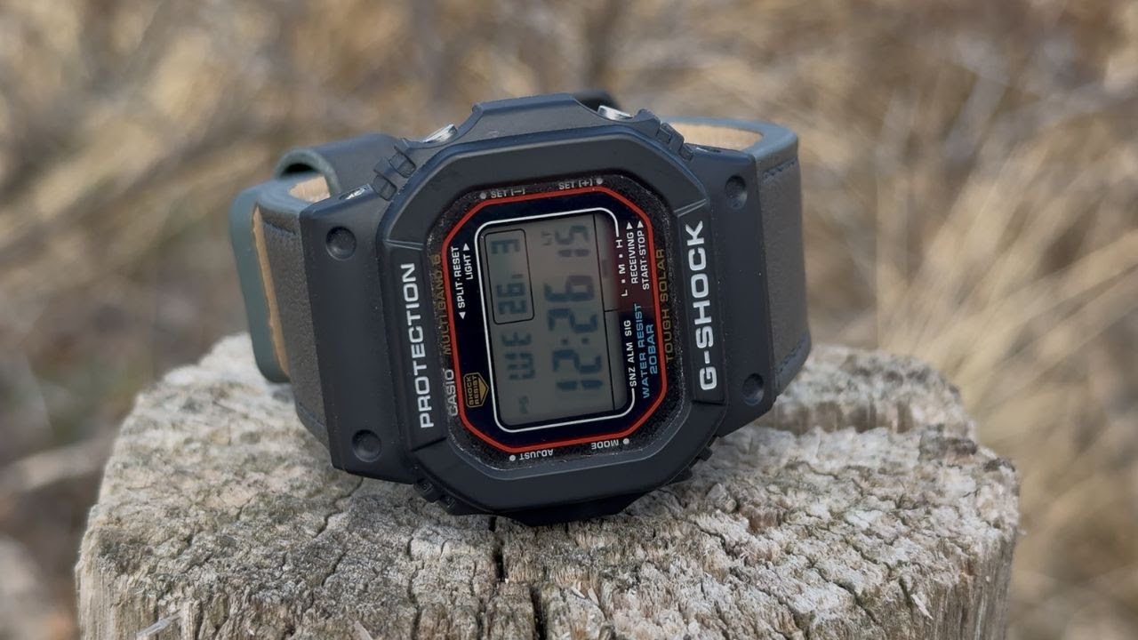 Vario Performance Leather Water Resistant G-Shock Replacement Watch Strap & Casio G-Shock GW-M5610U