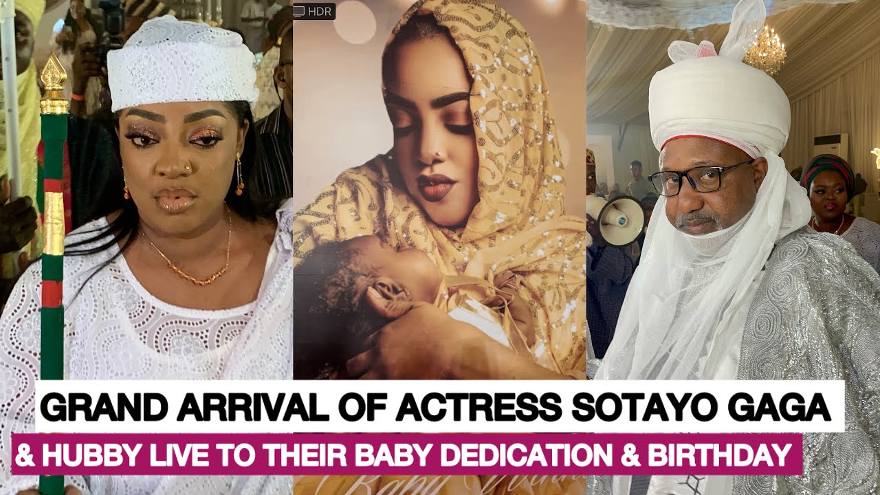 GRAND ARRIVAL OF QUEEN SOTAYO GAGA & HUBBY KING AHMED LIVE TO THEIR BABY DEDICATION & BIRTHDAY BATCH