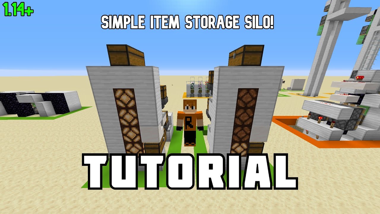 Minecraft 1.14 simple item silo tutorial.