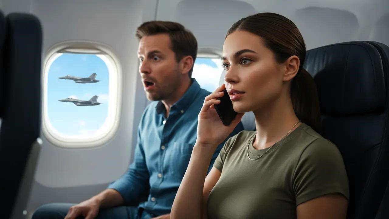 Zwykła pasażerka na miejscu 25C aż do chwili gdy piloci F-35 oddali honor