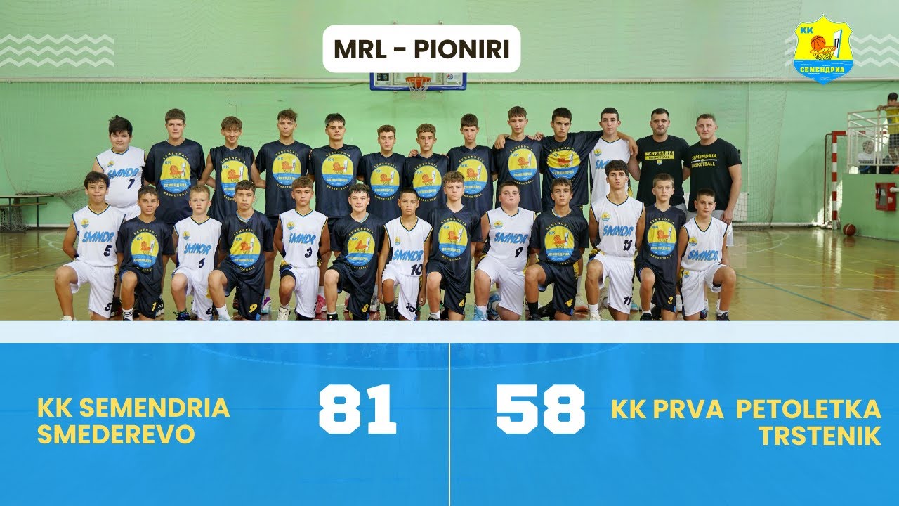 KK Semendria Smederevo - KK Prva Petoletka Trstenik (MRL pioniri)