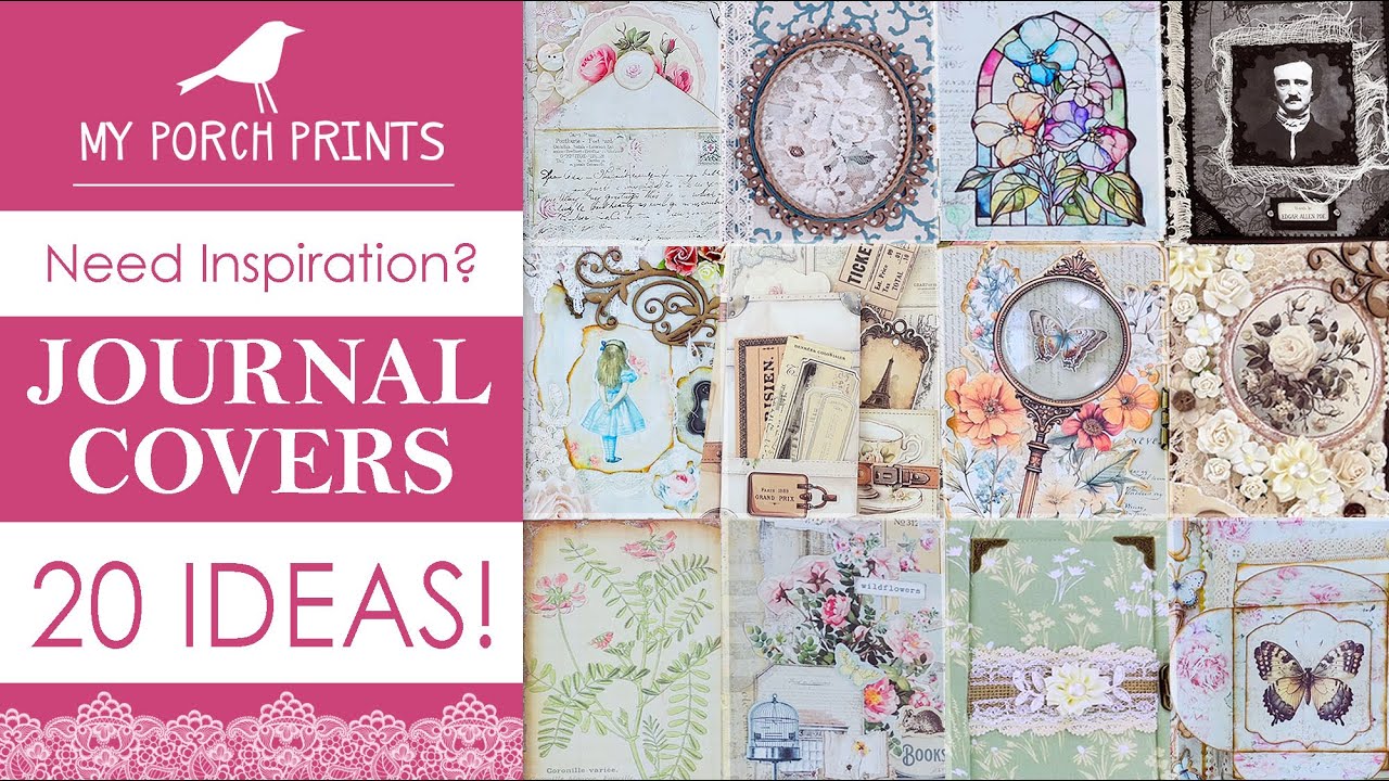20 DIFFERENT JUNK JOURNAL COVER IDEAS! 🌸 | My Porch Prints Junk Journals