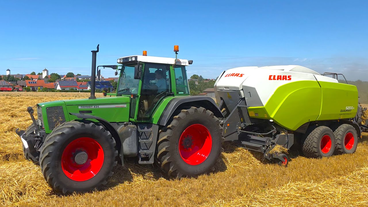 Favorit 824 Turbopower💪ein Fendt der Spitzenklasse beim Stroh pressen mit Claas 5200 FC Quadrant!