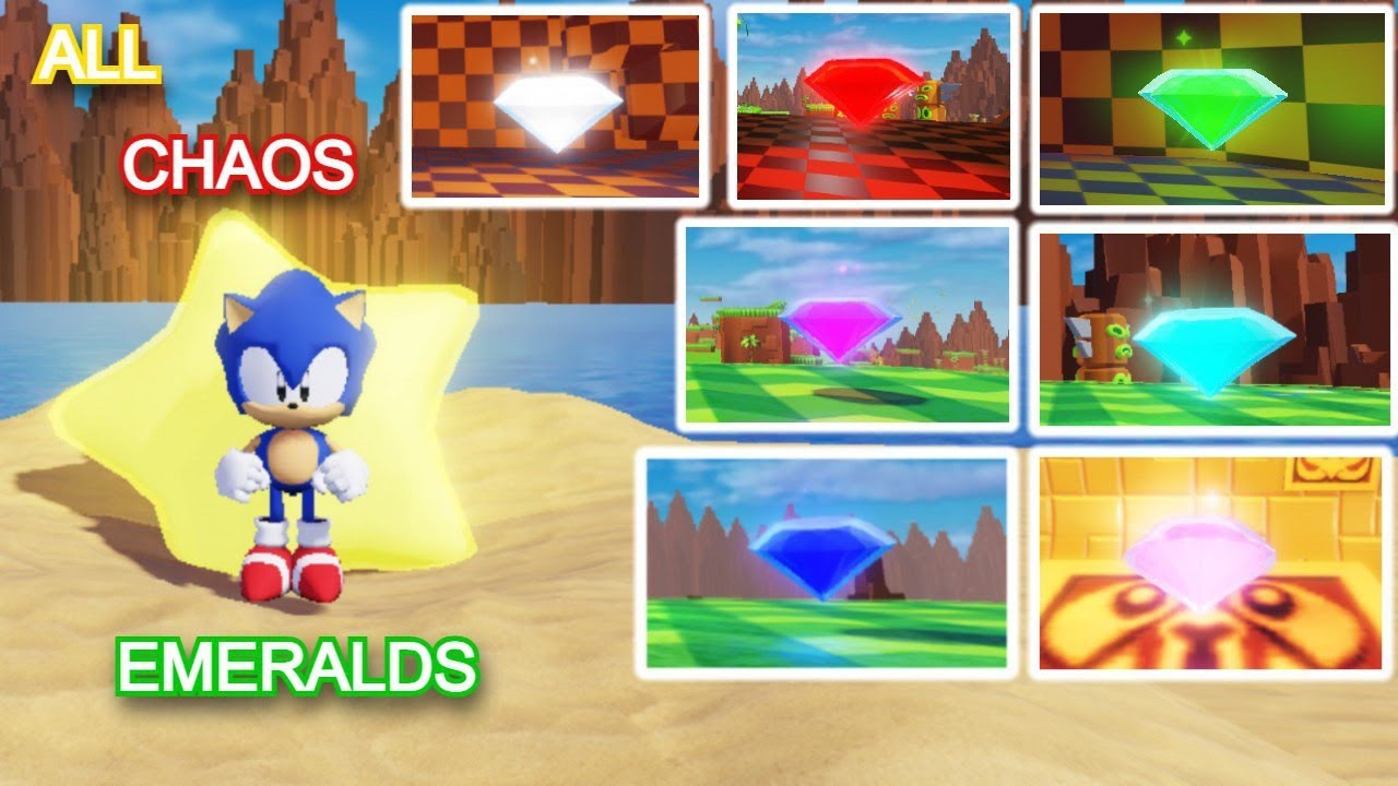 Sonic Star-Drop - All chaos emeralds (Roblox Sonic Fan game)