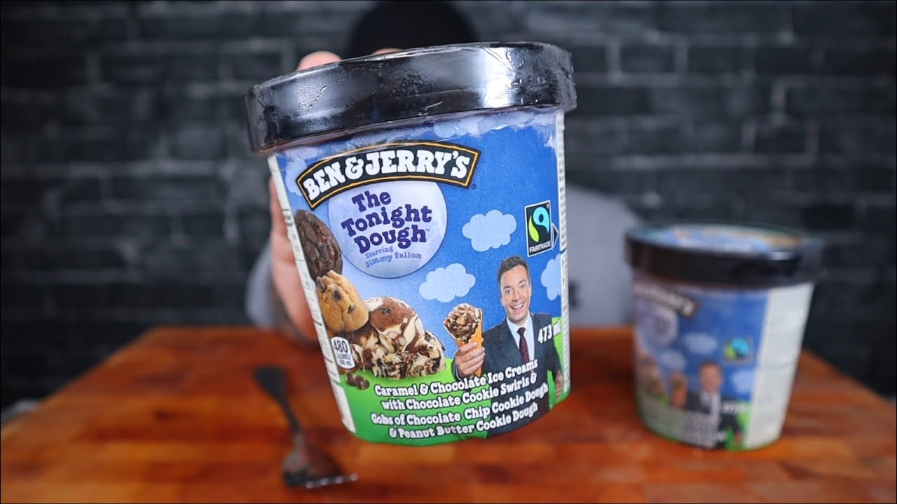 CARAMEL & CHOCOLATE ICE CREAM WITH CHOCOLATE COOKIE SWIRLS & GOBS OF CHOCOLATE CHIP COOKIE DOUGH &..