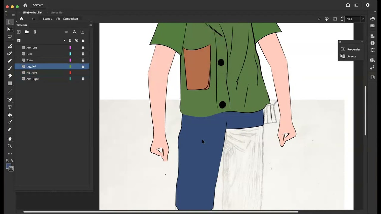 Video 7 | Character Animation in Adobe Animate, Building the Torso & Legs